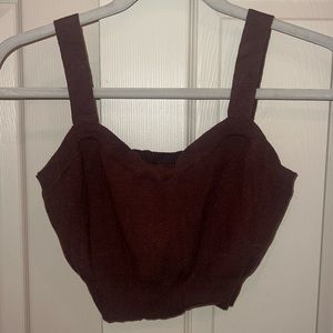brown knit crop top